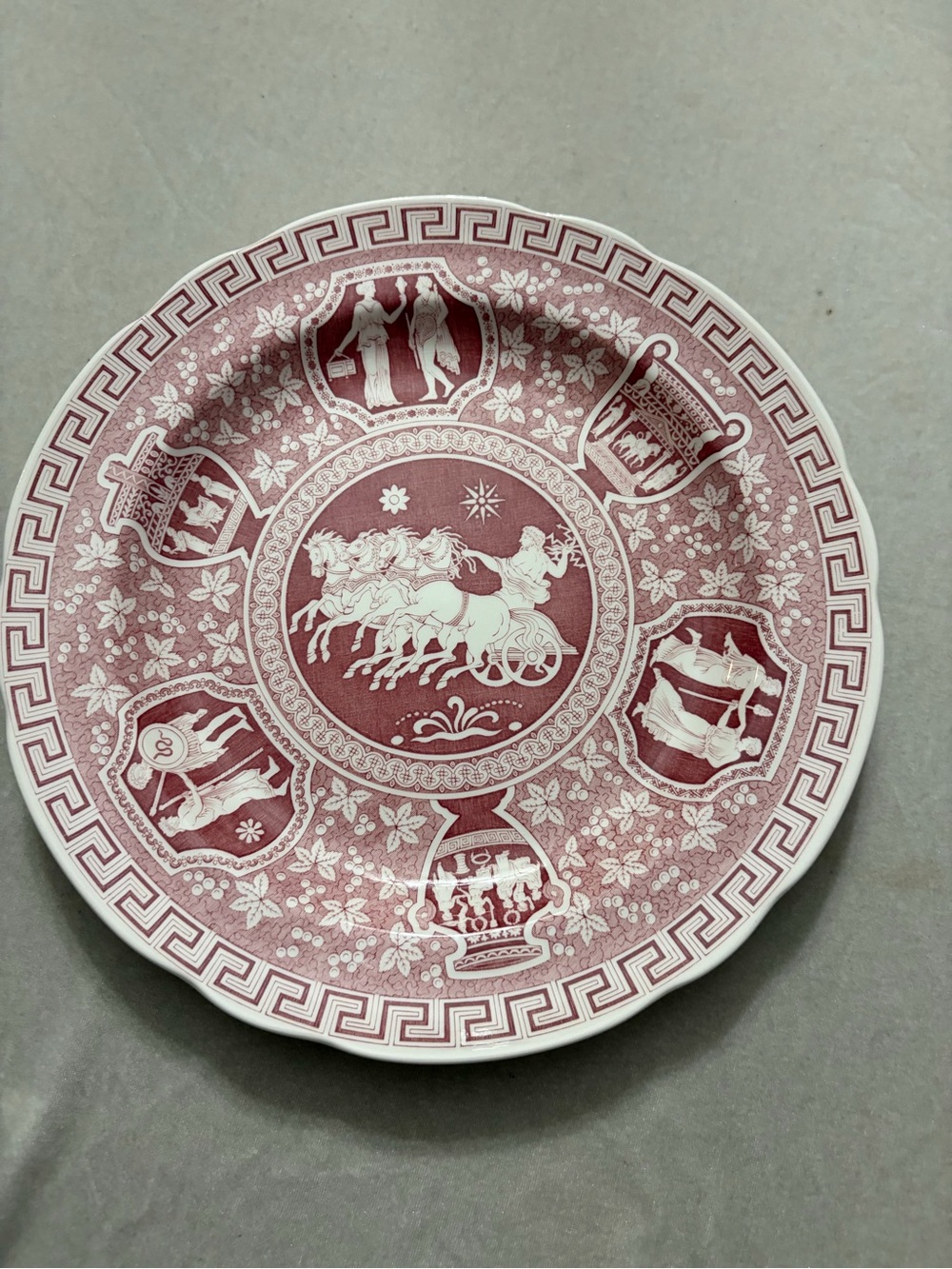 Spode Red and White Classical Motif Charger Plate